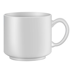 White tea or coffee cup mockup, realistic style