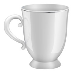 White tea cup mockup, realistic style
