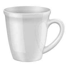 Empty white cup i mockup, realistic style