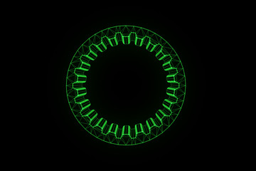 Cogwheel Gear in Hologram Wireframe Style. Nice 3D Rendering
