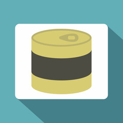 Closed tin can icon, flat style