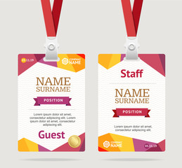 Id Card Template Plastic Badge. Vector