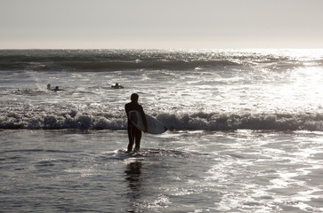 Surfers silhouette
