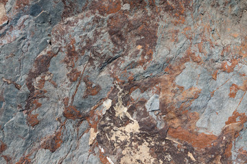 Surface textures of shoreline fill rocks