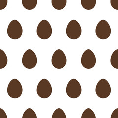 Happy Easter day. Lovely Easter eggs of different colors. Vector illustration. Seamless pattern.