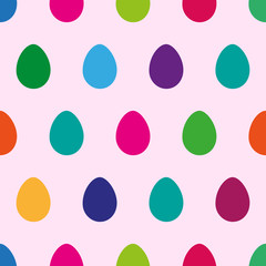 Happy Easter day. Easter eggs. Vector illustration. Seamless pattern.
