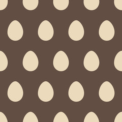 Happy Easter day. Lovely Easter eggs of different colors. Vector illustration. Seamless pattern.