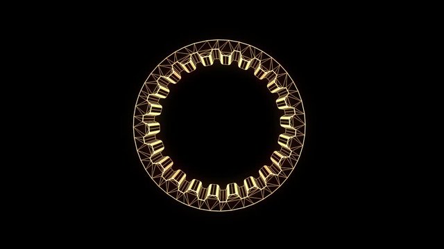 Cogwheel Gear in Hologram Wireframe Style. Nice 3D Rendering
