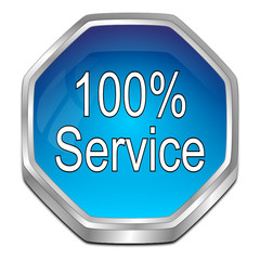 100% Service button - 3D illustration