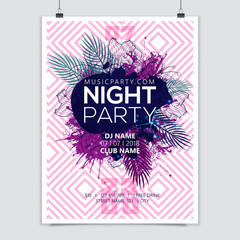 Night summer party flyer