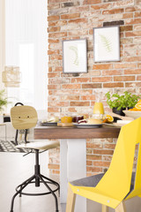 Wooden table in room