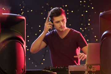 Dj at the turntable