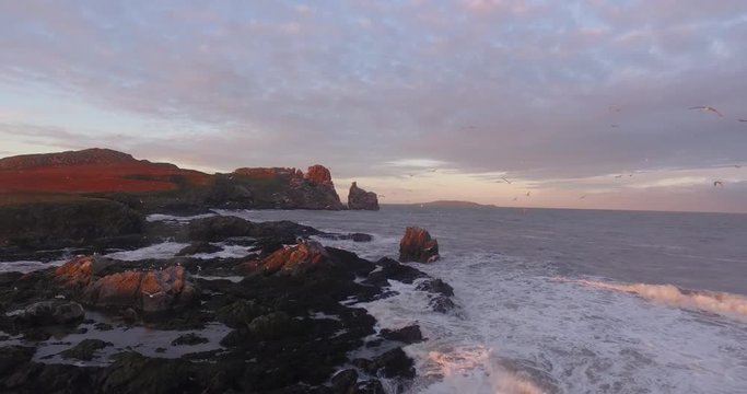 Drone shot Ireland coast in 4K