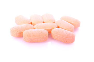 drugs capsules isolated on white.