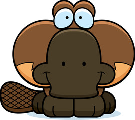 Cartoon Platypus Smiling