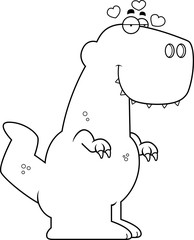 Cartoon Tyrannosaurus Rex in Love