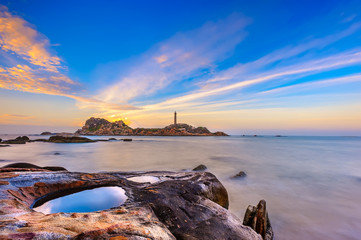 Sunrise on Ke Ga beach in Binh Thuan province, Vietnam.