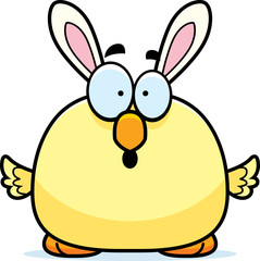 Surprised Cartoon Easter Bunny Chick