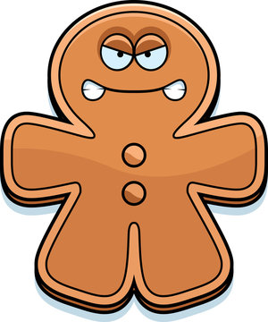 Angry Cartoon Gingerbread Man