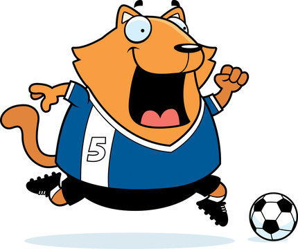 Cartoon Cat Soccer
