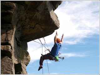 Rock climber falling