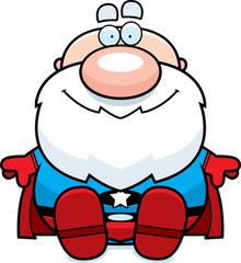 Cartoon Superhero Sitting