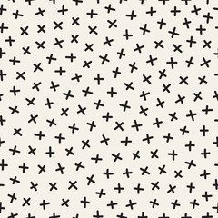 Scattered Geometric Line Shapes. Abstract Background Design. Vector Seamless Black and White Pattern.