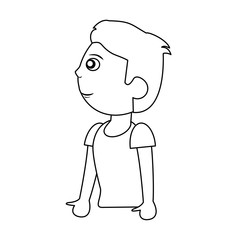 character boy son outline vector illustration eps 10