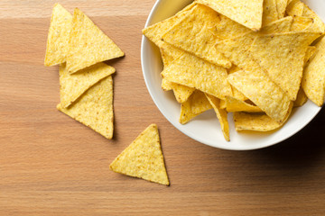 Delicious chipsl on table close-up