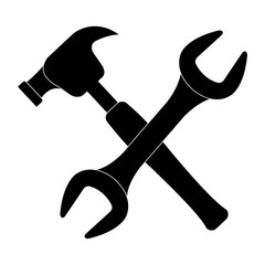 hammer and pliers tools isolated icon