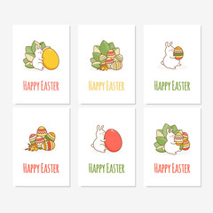 Easter bunny and egg. Vector.