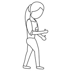 character mother female image outline vector illustration eps 10