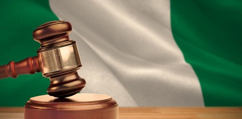 Composite image of hammer and gavel