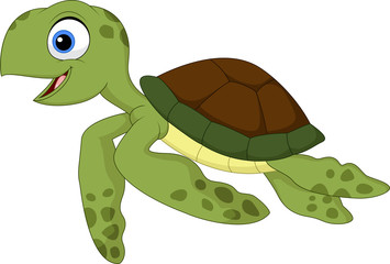 Cartoon turtle isolated on white background