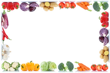 Gemüse Rahmen Textfreiraum Copyspace Salat Tomaten Paprika