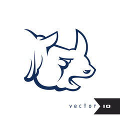 Rhino vector illustration rhino logo isolated on white background