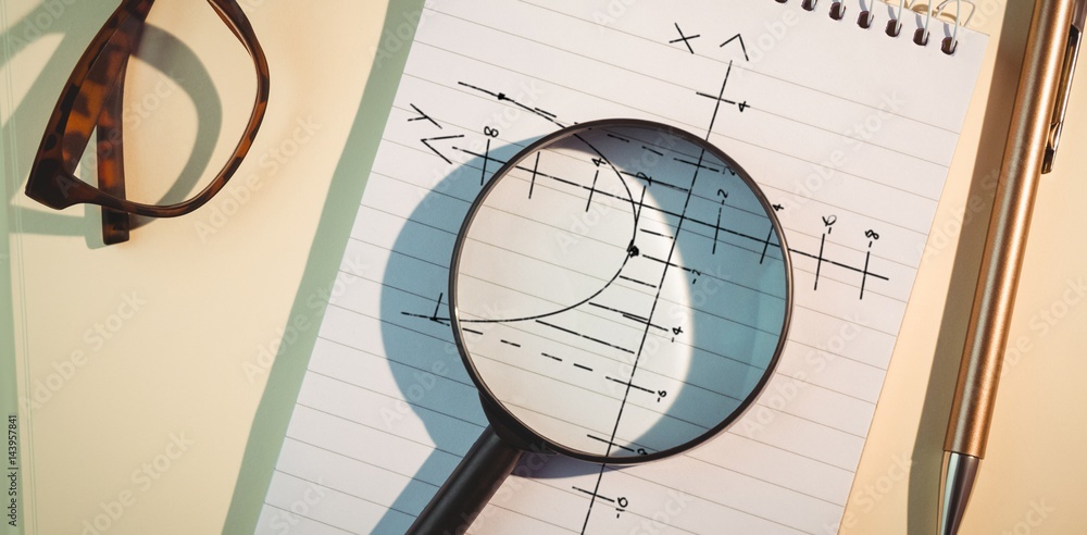 Poster composite image of maths pattern against black background