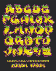 Graffiti alphabet- Hand written - Vector font