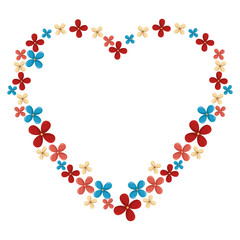 heart floral frame icon