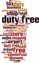 Obraz premium Duty free word cloud