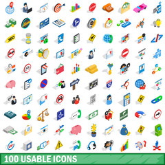 100 usable icons set, isometric 3d style