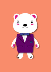 белый мишка в пиджаке