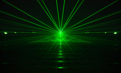 green laser light and sound - obrazy, fototapety, plakaty