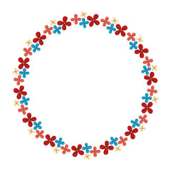 floral circular frame icon