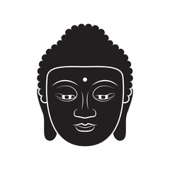 Buddha Face On White Background