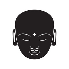 Buddha Face On White Background