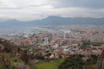 Fototapeta na wymiar Largest port city. Palermo, Sicily, Italy