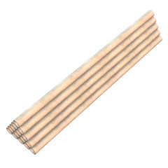 Stack of plastic pipes. 3d render isolated on white