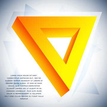 Delta icon for your business promotional artwork. Abstract triangular graphic design for flyers, banners, presentations. Vector illustration.