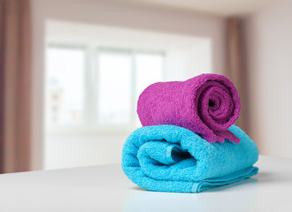 Assorted colored towels